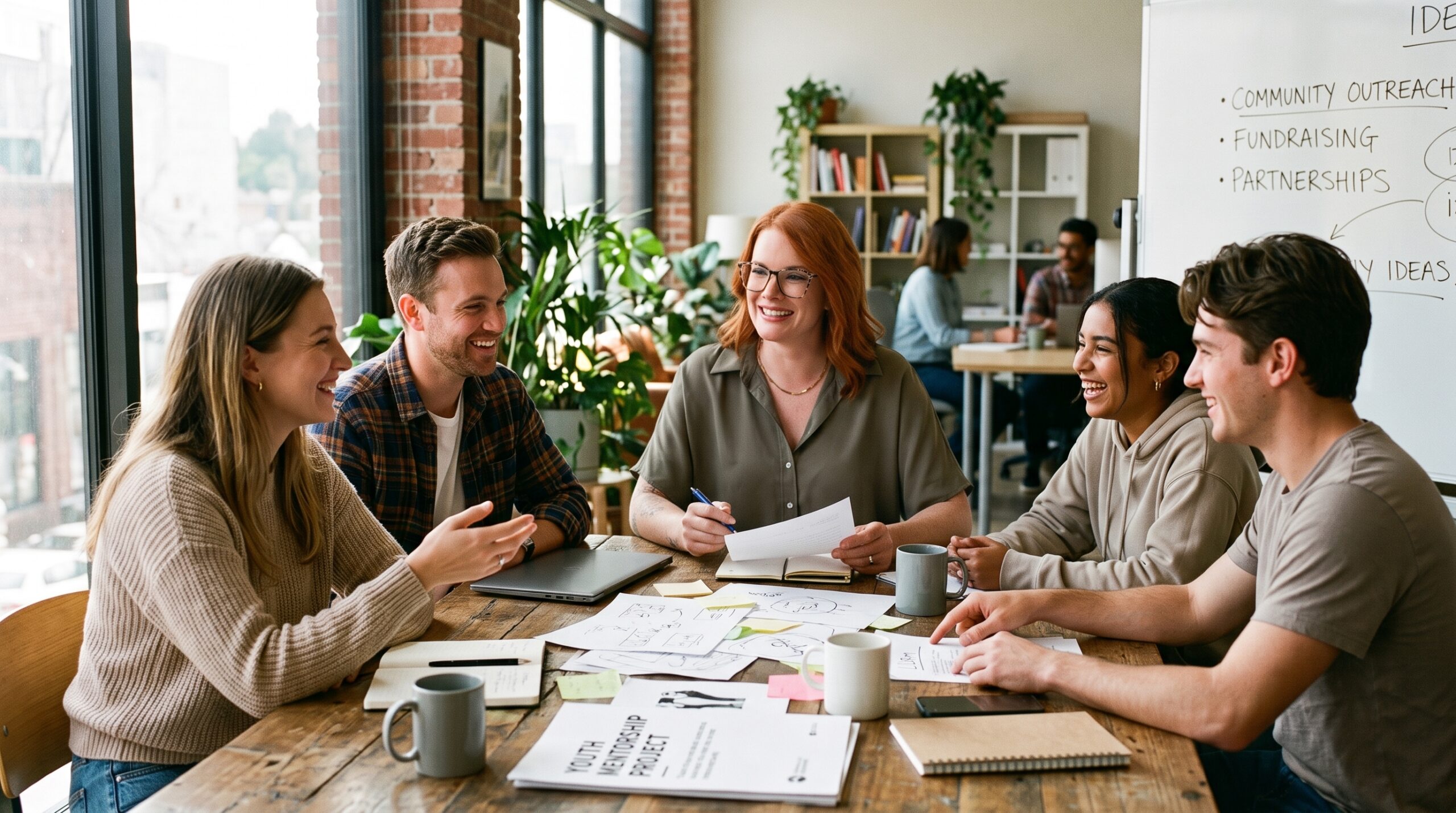 A group of small business owners meeting with Serina Lyons